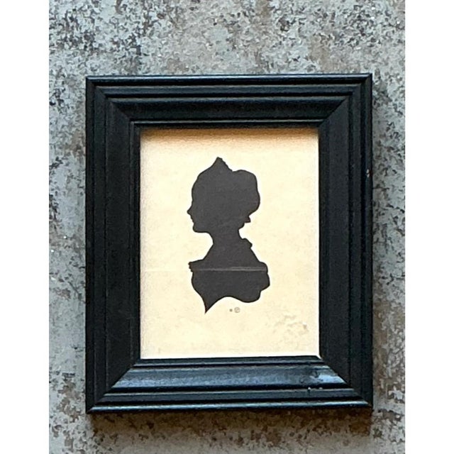 Vintage Silhouette Portrait in Black Frame For Sale - Image 10 of 12