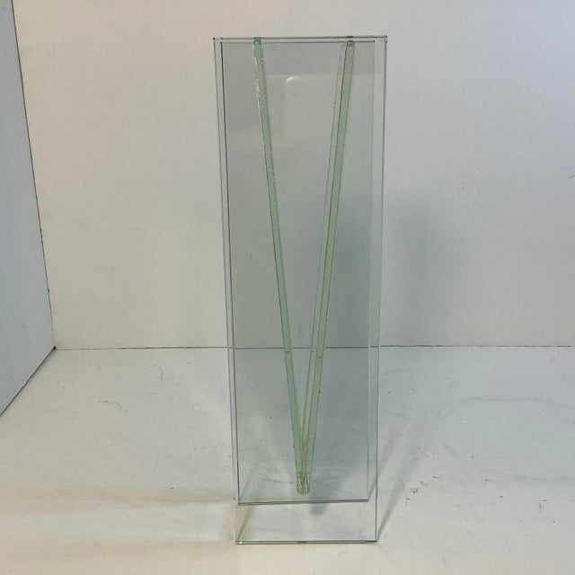 Transparent 1980s Contemporary Post Modern Glass Bud Vase For Sale - Image 8 of 10