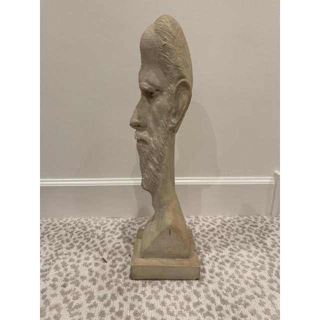 Sculpture Materials Superb Giacometti-Style 1953 Plaster Portrait Bust Signed A. Schor For Sale - Image 7 of 9