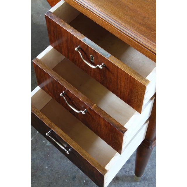 Mid-Century Modern Art Deco Mahogany Writing Desk, 1950s For Sale - Image 9 of 18