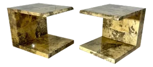Enrique Garcel Lacquered Goatskin Side/End Tables, 1991