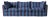 Sophie Conran Coco 4 Seater Sofa - Coastal Blue & Navy Blue Wide Stripes with Knife Edge Cushion For Sale