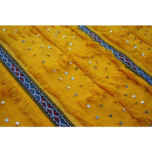 Tribal Late 20th Century Striped Moroccan Berber Throw For Sale - Image 3 of 3