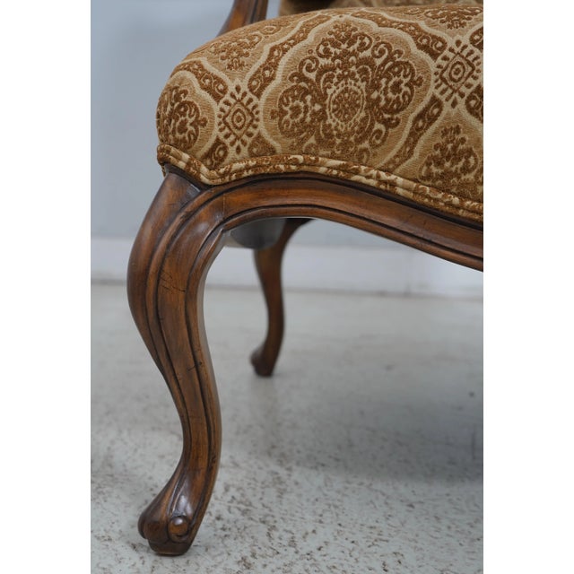 Pair Tomlinson French Style Large Throne Wing Chairs For Sale - Image 10 of 12