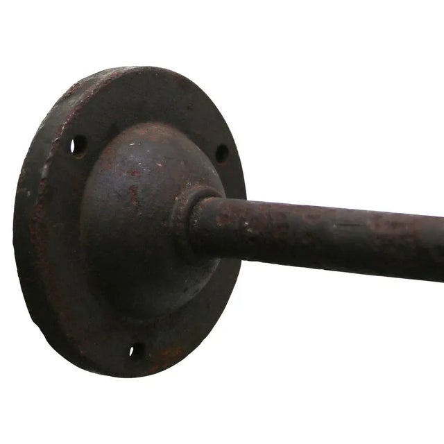 1950s Vintage French Industrial Black Enamel and Cast Iron Factory Wall Light For Sale - Image 5 of 6