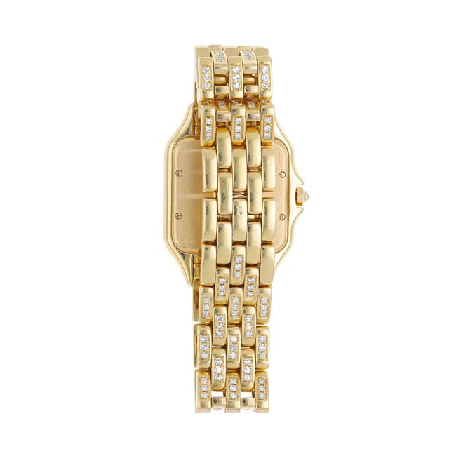 Cartier Panthere Jumbo in 18k Gold Factory Diamond Pave Dial & Bracelet Watch For Sale - Image 10 of 16