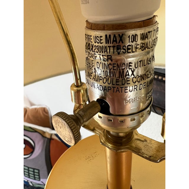 Kate Spade Cream & Gold Pavilion Polka Dot Cylinder Table Lamp W/ Cream Linen Shade; Set of 2 For Sale - Image 13 of 17