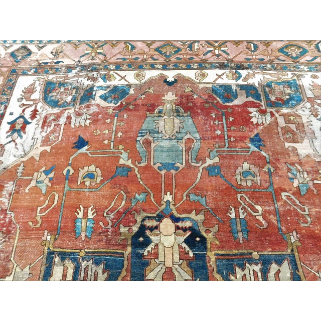 Antique Persian Serapi Rug. 13'6"x 9'6" For Sale - Image 13 of 18