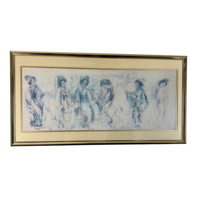 Vintage Framed Figurative Artwork, Circa 1990s' For Sale
