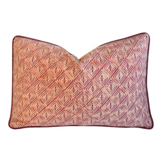 Beautiful Italian Mariano Fortuny Jupon Floral Feather/Down Pillow For Sale