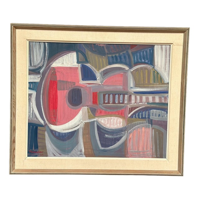 Ingemar Hammar, Guitar, 1964, Oil on Panel, Framed For Sale