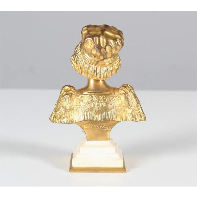 Gilded Bronze Bust of a Young Woman by Eugene Hannoteau, 1900 For Sale - Image 3 of 9