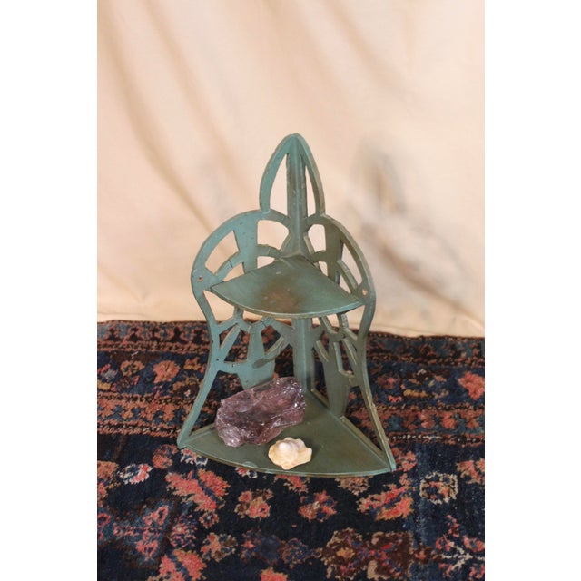 1930s Folk Art Green and Gold Scroll Shelf For Sale - Image 11 of 13