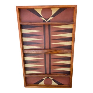 Vintage Gameboard With Leather Gaming Surface For Sale