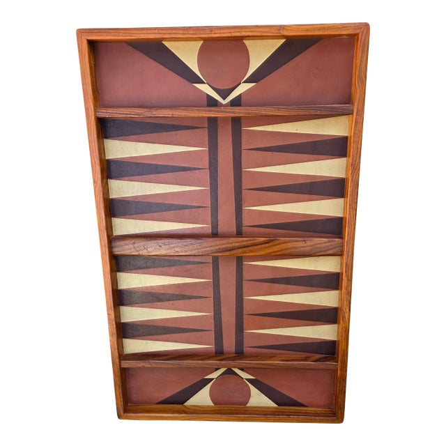 Vintage Gameboard With Leather Gaming Surface For Sale