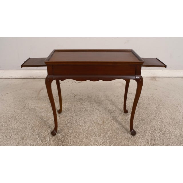 Queen Anne Hickory Chair Co Queen Anne Mahogany Tea Table For Sale - Image 3 of 12