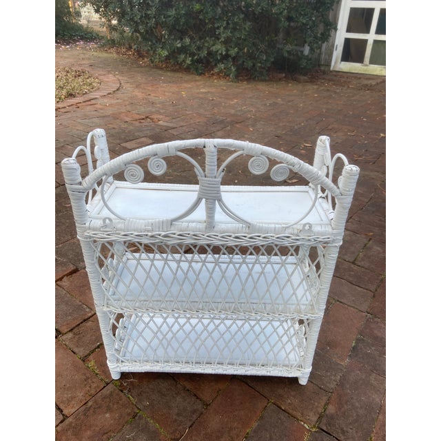 Hollywood Regency Vintage Wicker Wall Shelf For Sale - Image 3 of 9