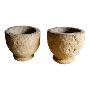 French Limestone Urns - Hand Carved - A Pair