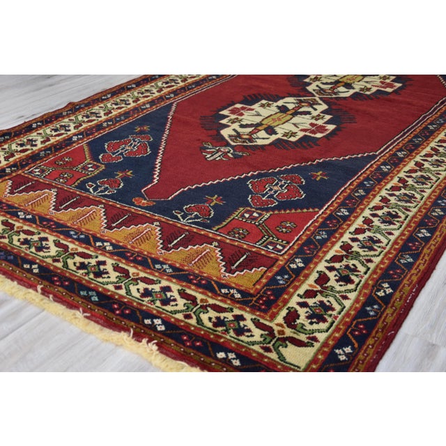 5x9 Ft Vintage Turkish Rug Hand Knotted Wool Area Rug Oriental Design Livingroom Rug Oushak Rug Chairish