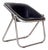 Black Leather Plona Folding Armchair by Giancarlo Piretti for Anonima Castelli, Italy, 1970 For Sale