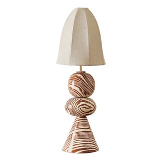 Ceramic Swan Terracotta & White Table Lamp by Henry Holland Studio For Sale