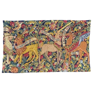 French Aubusson Style Jacquard Tapestry with Medieval Design