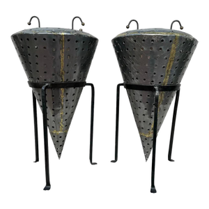 Vintage Industrial Candle Holders and Stands - a Pair