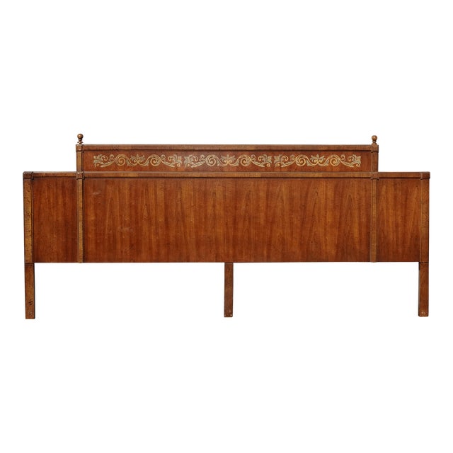 Vintage Mid Century Modern Brown Low Profile King Headboard For Sale