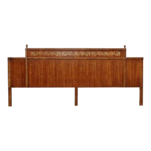 Vintage Mid Century Modern Brown Low Profile King Headboard