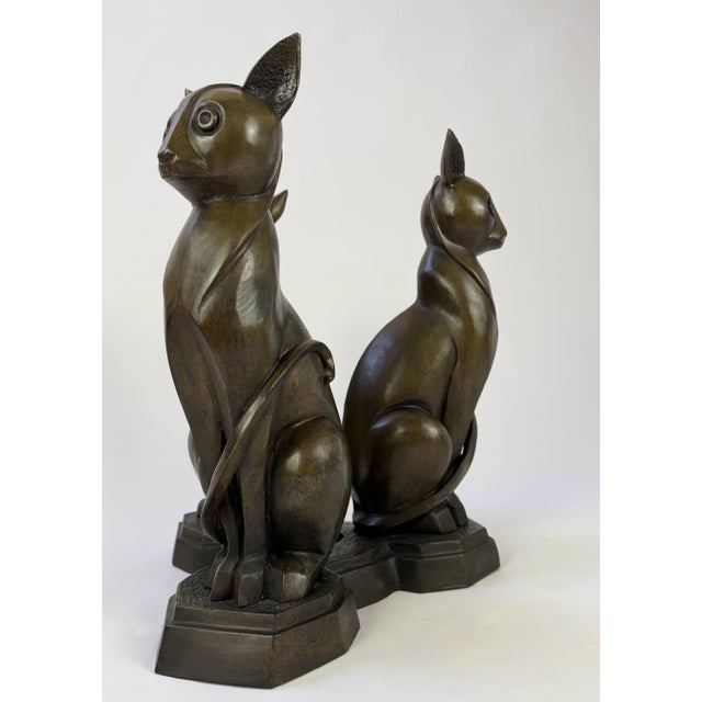 Hollywood Regency Sculptural Bronze Cat Table Base - 19"h For Sale - Image 4 of 8