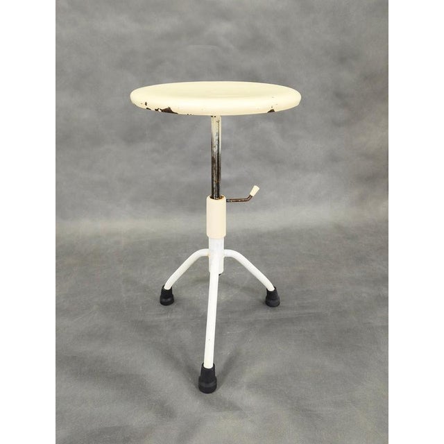 Authentic adjustable medical stool produced in Czechoslovakia during the 1950s. Originally designed for medical clinics,...