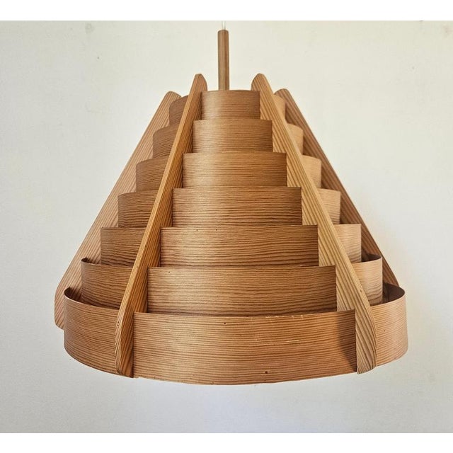 1960s Large Vintage Wooden Pendant Light by Hans-Agne Jakobsson, 1966 For Sale - Image 5 of 14