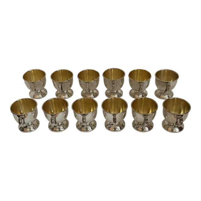Vintage Sheridan Silverplated Bunch Bowl Cups- Set of 12 For Sale