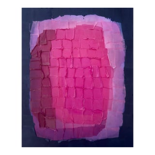 Bold Magenta and Navy Large Textured Wall Art For Sale