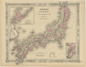 Antique Map of Japan from Johnson & Ward, 1865
