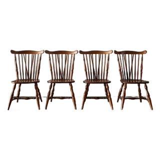 Vintage Heywood Wakefield Fan Back Windsor Dining Chairs, Set of 4 For Sale
