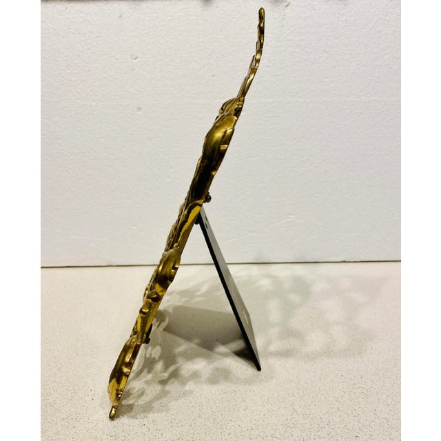 1970s Vintage Ornate Brass Easel Back Frame For Sale - Image 5 of 6