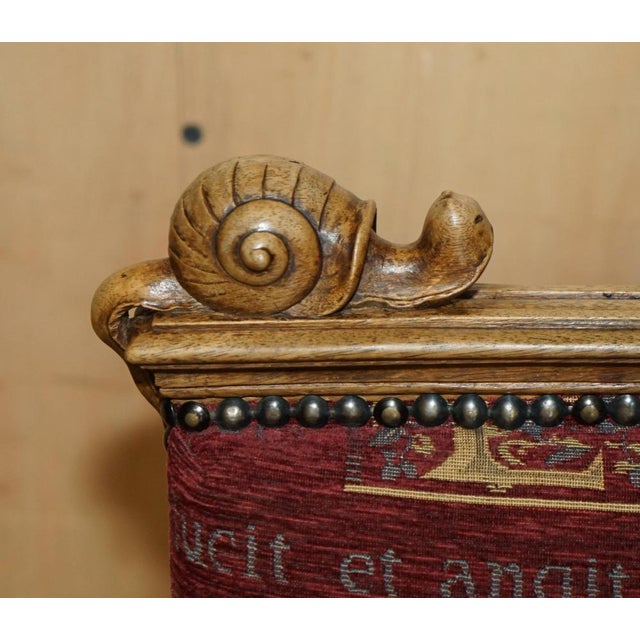 Antique French Walnut Dining Chairs with Frog, Snail, Lizard and Tortoise, 1900, Set of 6 For Sale - Image 16 of 18