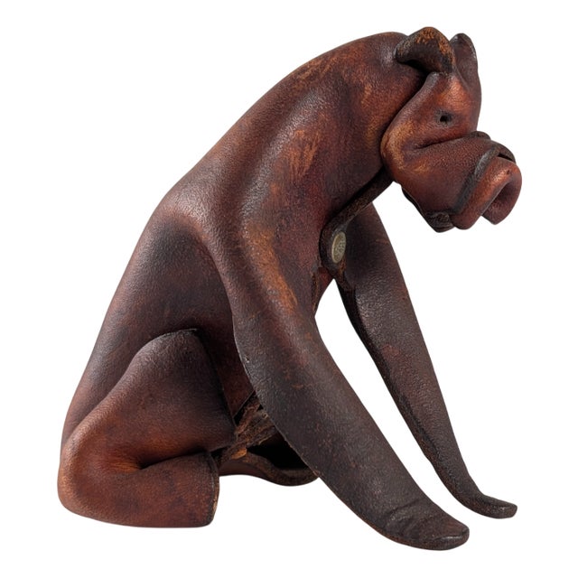 Vintage Leather Boxer Dog, Germany, 1960s For Sale