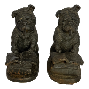 1920s Cast Iron Bulldog Cigar Bookends