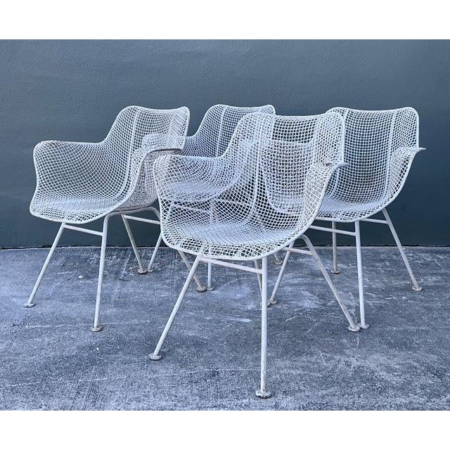 Vintage Russell Woodard “Sculptura” Wrought Iron Dining Set For Sale - Image 9 of 12