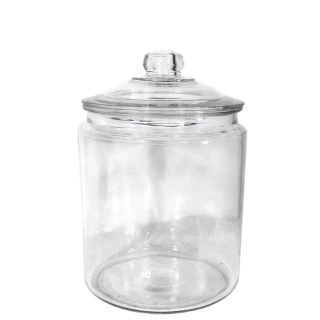 Transparent Vintage Apothecary Covered Jar by Anchor Hocking For Sale - Image 8 of 8
