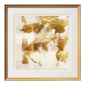 Sumi Ink Painting Golden Flow No.4 by Fanyu Lin