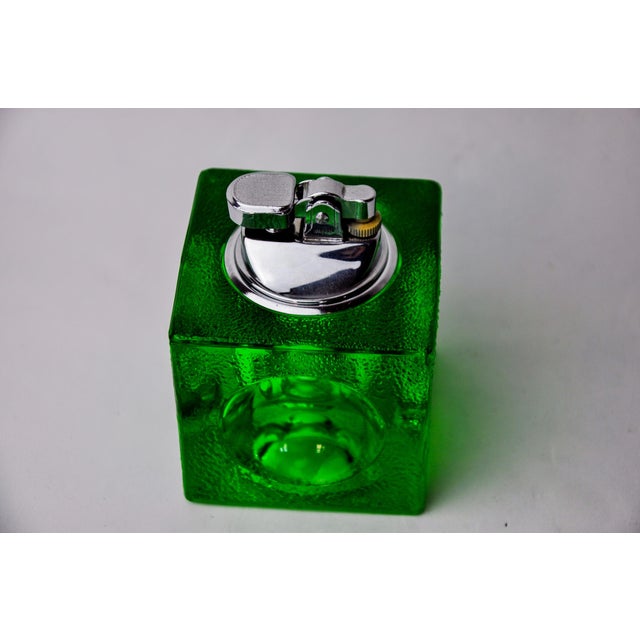 Green Ice Cube Lighter in Murano Glass attributed to Antonio Imperatore, Italy, 1970s For Sale - Image 6 of 8