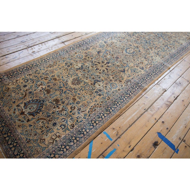 1950s Vintage Tea Washed Meshed Rug Runner - 3'10" x 15'10" For Sale - Image 5 of 10