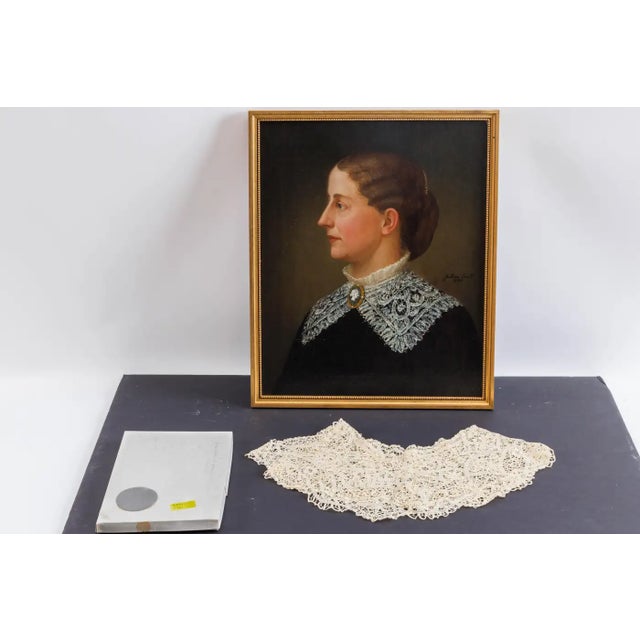 Julian Scott (American, 1846-1901) An Oil on Canvas Portrait Painting of Isabella Penn Smith Fleming, circa 1883. Signed...