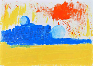 Unknown, Landscape, 1990s, Mixed Media on Paper