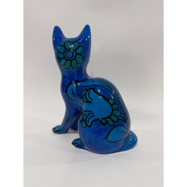 Italian Mario Bellini Italian, Bitossi Style, Glazed Ceramic Cat Circa 1960 For Sale - Image 3 of 11