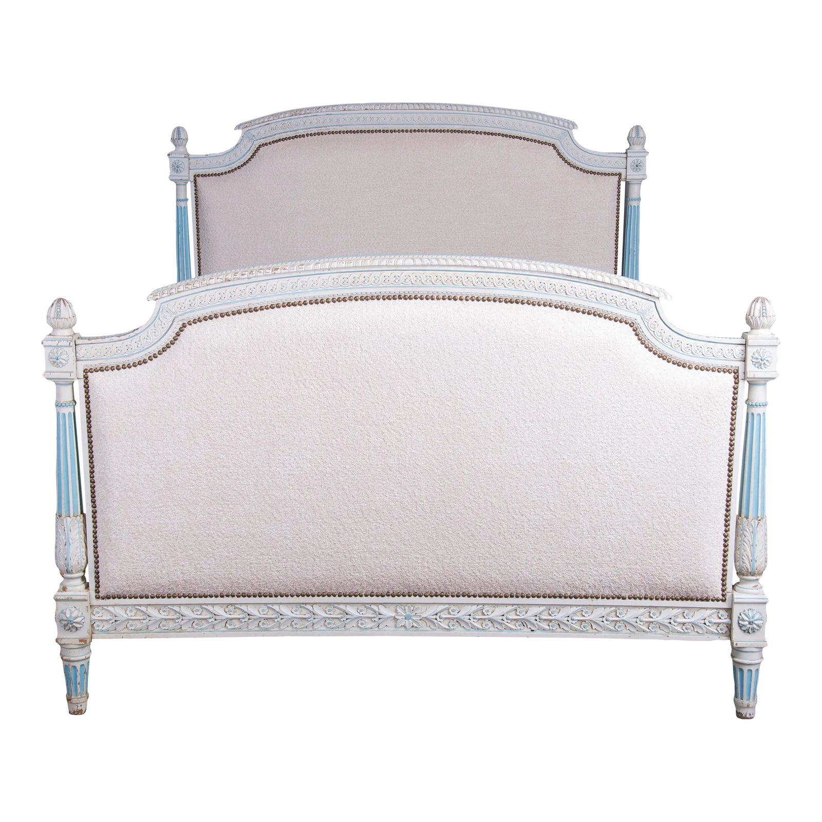 Antique French Parisian Louis XVI Style Painted Fullsize Bedframe W ...