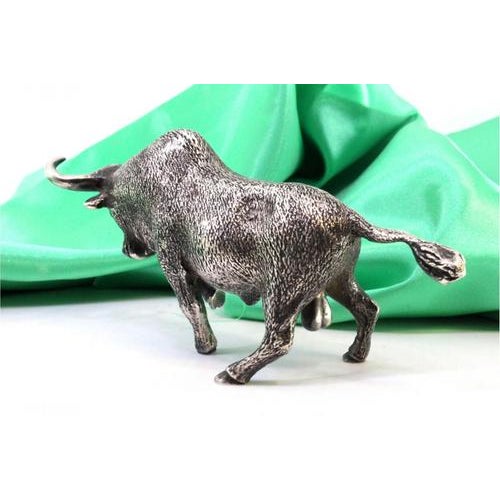 Silver Buffalo Sculpture with Perfect Reliefs and Applications, in Very Good conditions. Designed from 2000 This piece has...